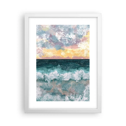 Affiche dans un cadre blanc - Poster - Eau, lumière, air - 30x40 cm