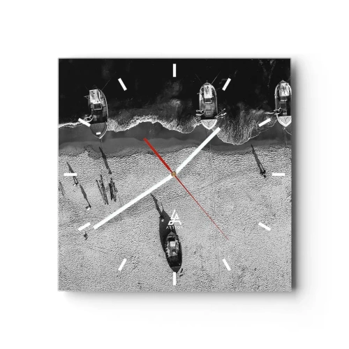 Horloge murale - Pendule murale - Toujours sur le rivage… - 40x40 cm