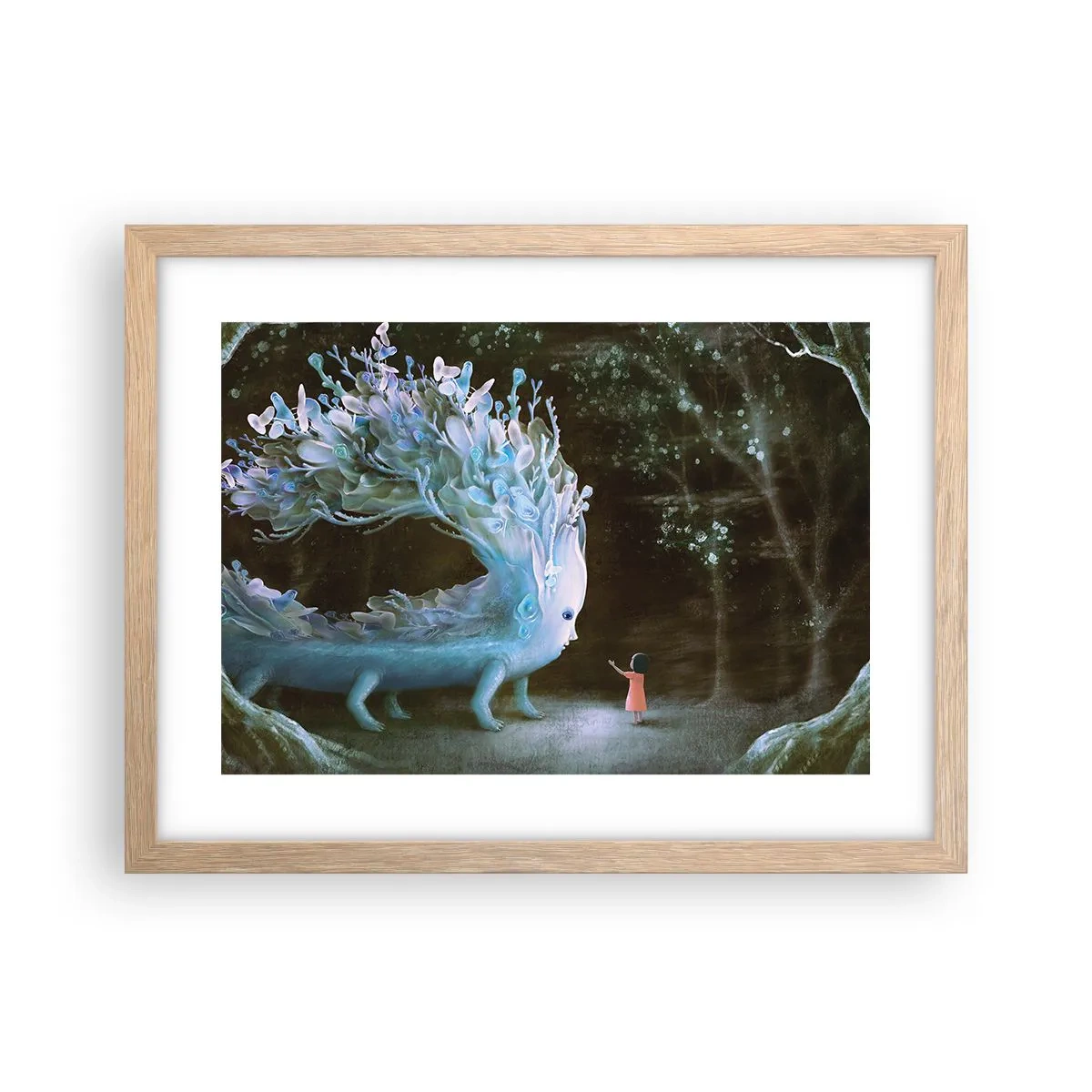 Affiche dans un chêne clair - Poster - Une rencontre fantastique - 40x30 cm