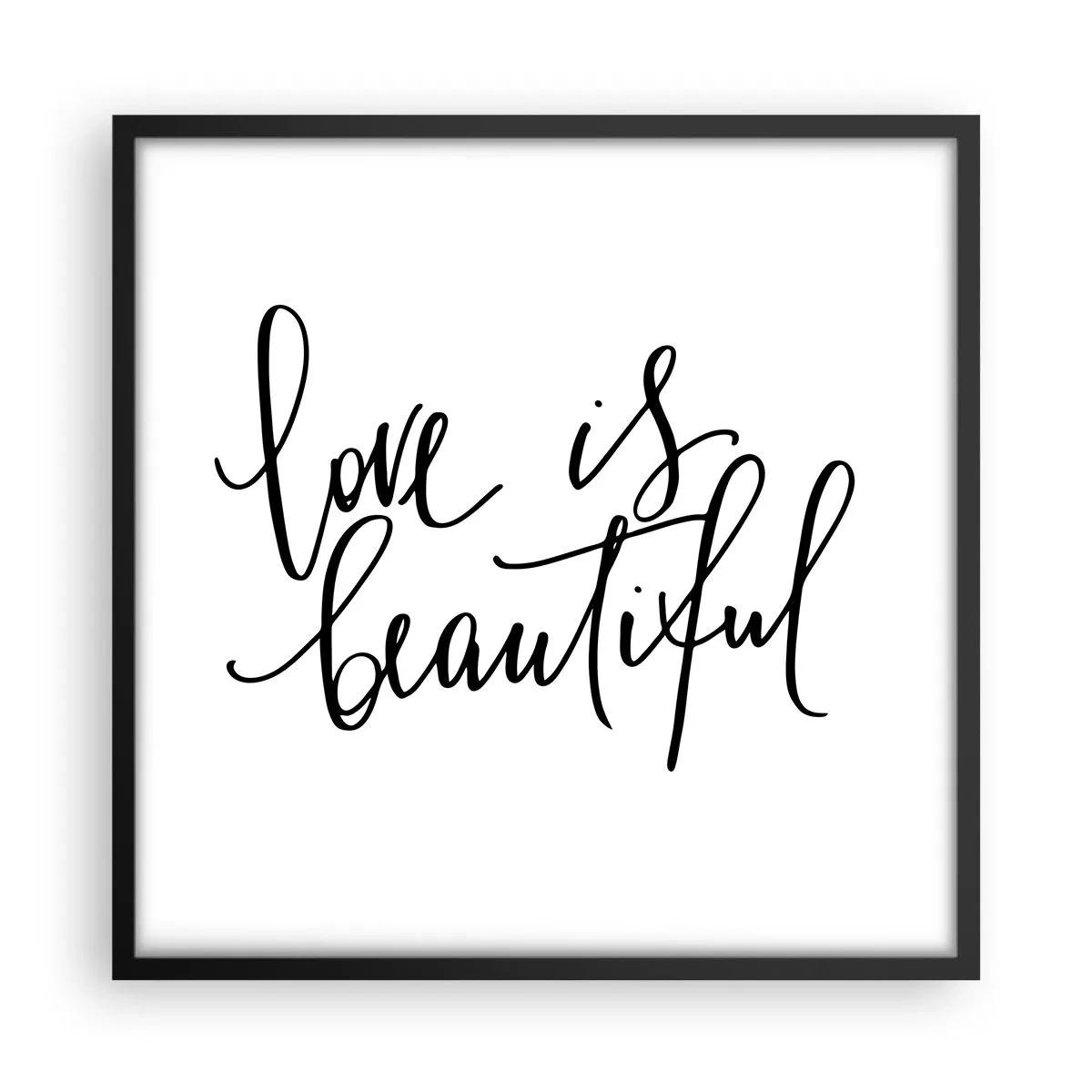 Affiche dans un cadre noir - Poster - Lire et répéter - 50x50 cm