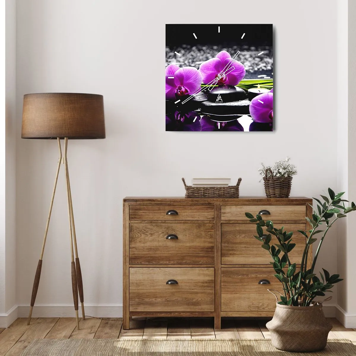 Horloge murale - Pendule murale - Se noyer dans la paix et la tranquillité - 40x40 cm