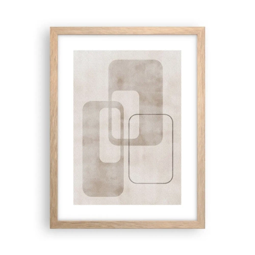 Affiche dans un chêne clair - Poster - Fugue géométrique - 30x40 cm