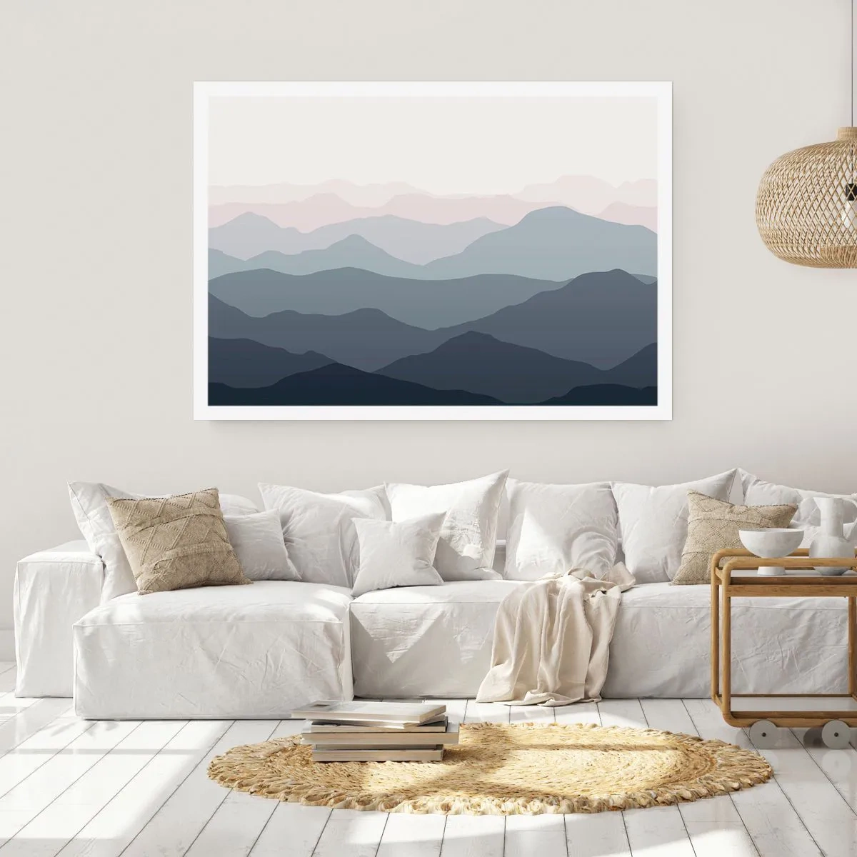 Affiche - Poster - Vagues de montagnes - 91x61 cm