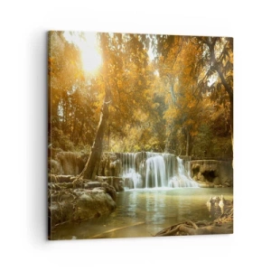 Impression sur toile - Image sur toile - Cascade du parc - 60x60 cm