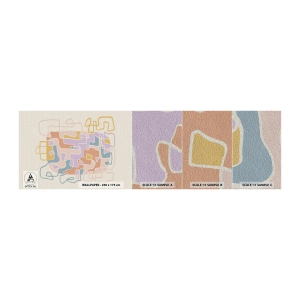 Échantillon de Papier Peint Premium Sand - Labyrinthe – une aventure joyeuse - Minimalisme, Pastel, Lignes - 100x30 cm