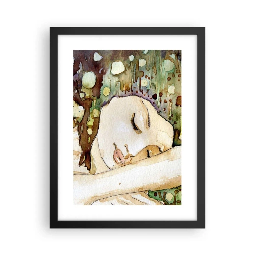 Affiche dans un cadre noir - Poster - Un rêve violet émeraude - 30x40 cm