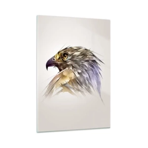 Impression sur verre - Image sur verre - Un portrait artistique d'un aigle sous une forme abstraite - 50x70cm - Portrait d'un guerrier - Décoration murale moderne pour le salon et la chambre ARTTOR