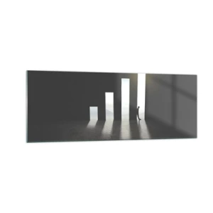 Impression sur verre - Image sur verre - Croissance symbolique sous forme de passages éclairés par la lumière - 140x50cm - Succès – impression - Décoration murale moderne pour le salon et la chambre ARTTOR