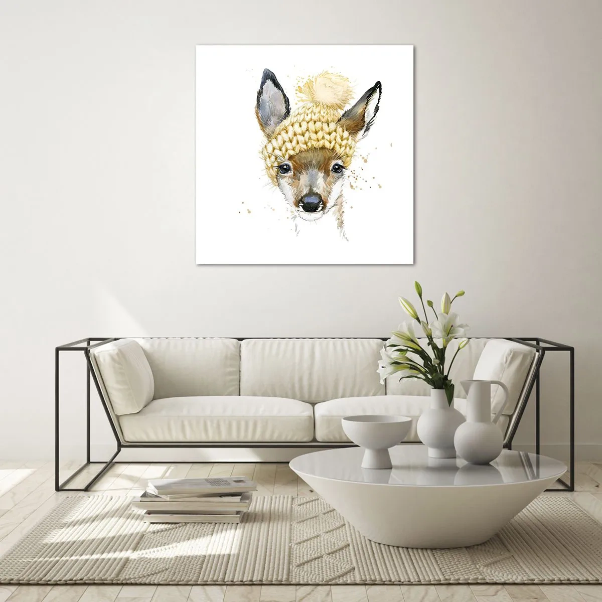 Impression sur verre - Image sur verre - Pour l'hiver dans la forêt enneigée - 40x40 cm