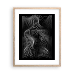 Affiche dans un chêne clair - Poster - Danse de lumière dans l'espace - 40x50 cm