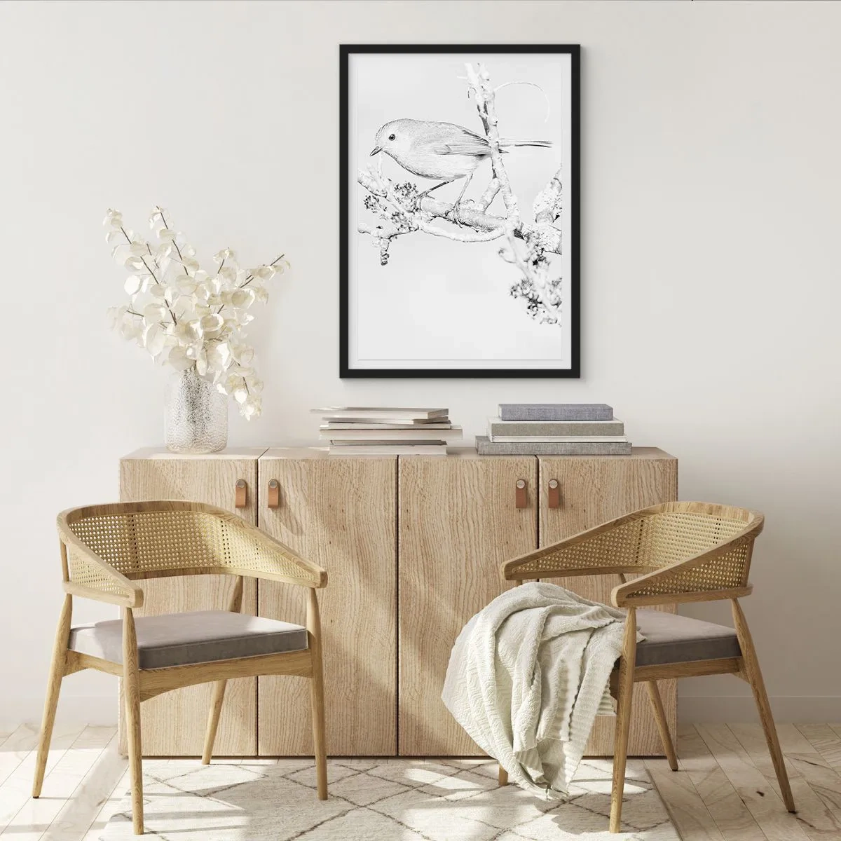 Affiche dans un cadre noir - Poster - Matin d'hiver - 40x50 cm