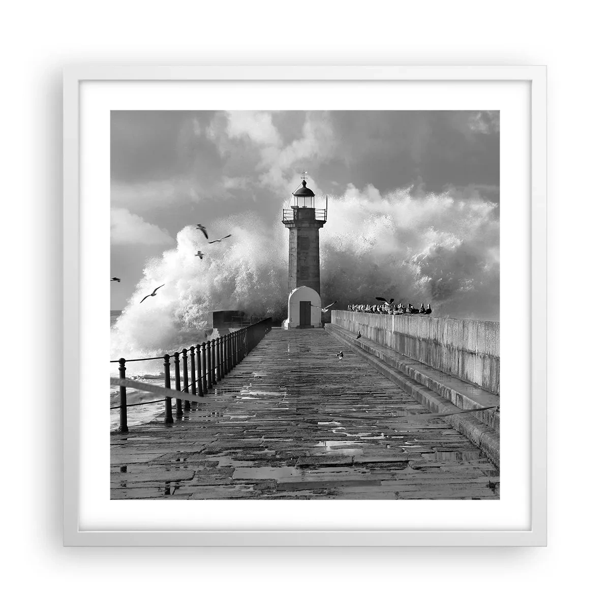 Affiche dans un cadre blanc - Poster - Sans peur - 50x50 cm