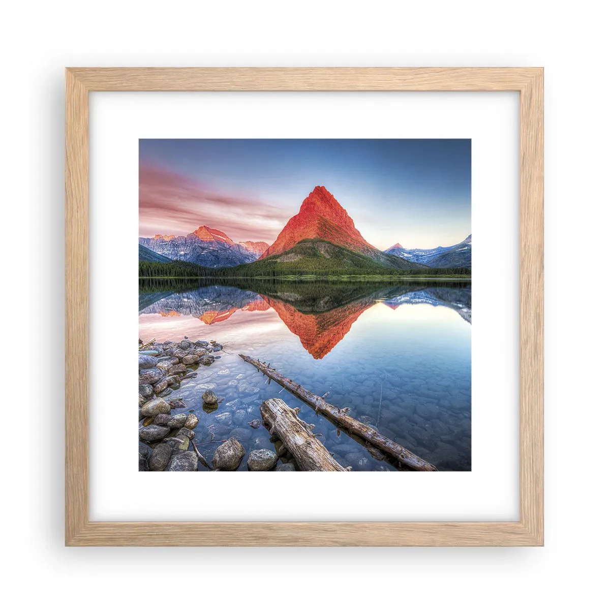 Affiche dans un chêne clair - Poster - Chaleur et fraicheur - 30x30 cm