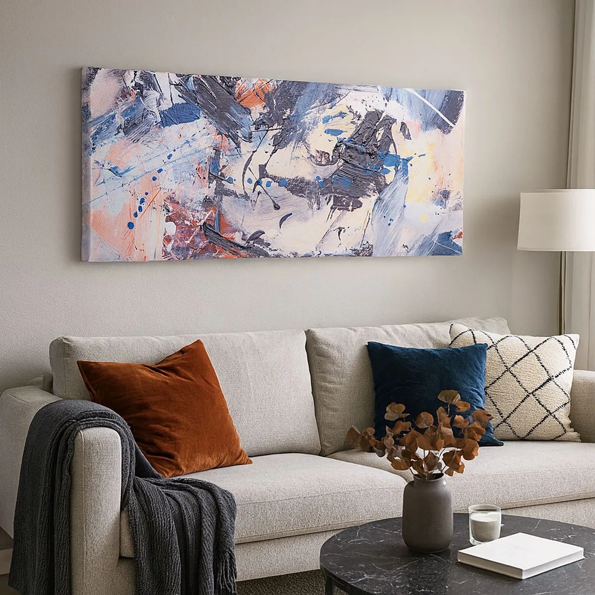 Impression sur toile - Image sur toile - La danse folle de l'abstrait - 100x40 cm