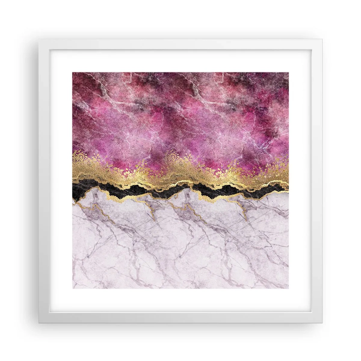 Affiche dans un cadre blanc - Poster - À la frontière - 40x40 cm