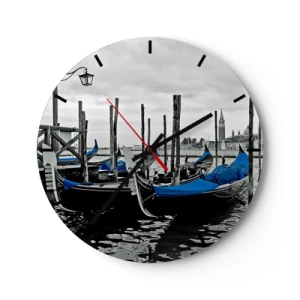 Horloge murale - Pendule murale - Venise pensive - 40x40 cm