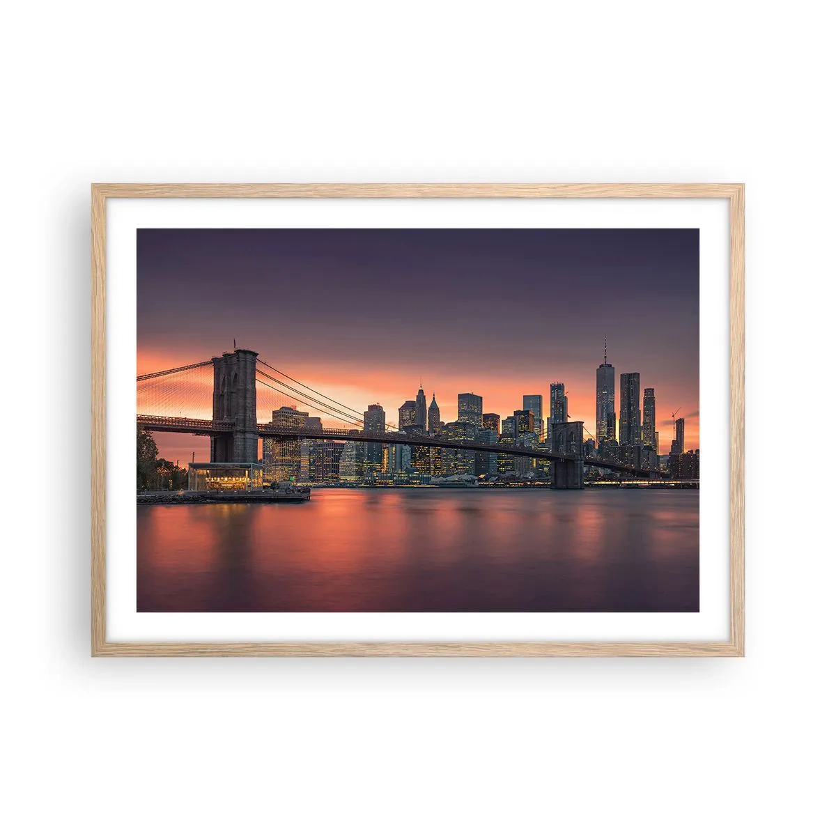 Affiche dans un chêne clair - Poster - Immergé dans le silence lilas - 70x50 cm