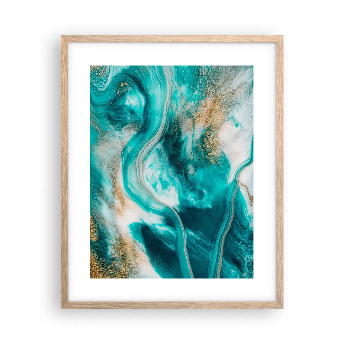 Affiche dans un chêne clair - Poster - Rivière d'or - 40x50 cm