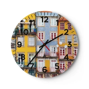 Horloge murale - Pendule murale - Couleurs de vieille ville - 40x40 cm