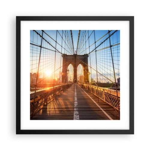 Affiche dans un cadre noir - Poster - Sur le pont d'or - 40x40 cm