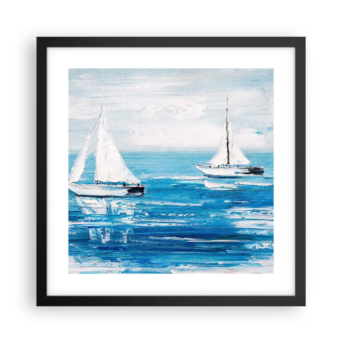 Affiche dans un cadre noir - Poster - Avec un ami à mes côtés - 40x40 cm