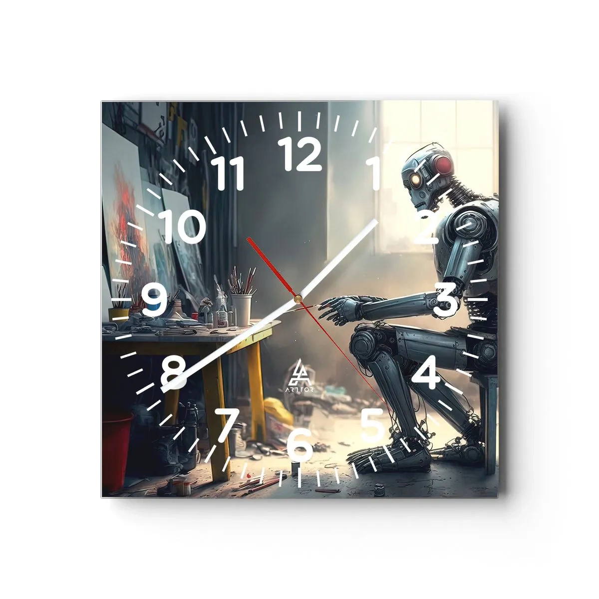 Horloge murale - Pendule murale - L'acte de création - 40x40 cm