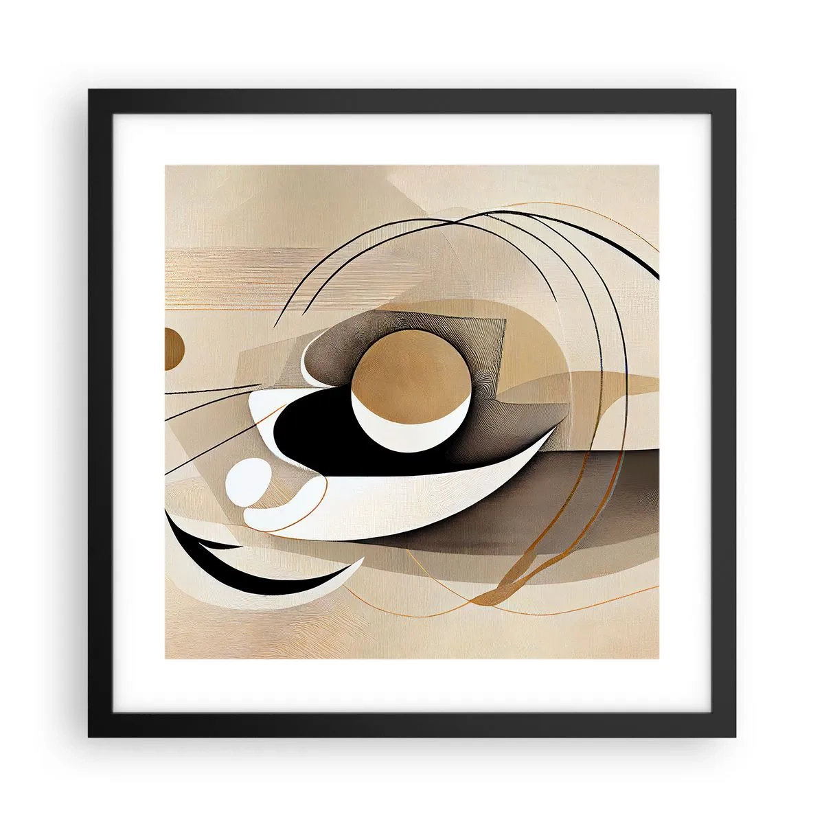 Affiche dans un cadre noir - Poster - Composition : l'essence des choses - 40x40 cm