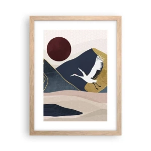 Affiche dans un chêne clair - Poster - Encore une fois, la journée s'est ÉCOULÉE - 30x40 cm