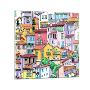 Impression sur verre - Image sur verre - Ville joyeuse - 30x30 cm