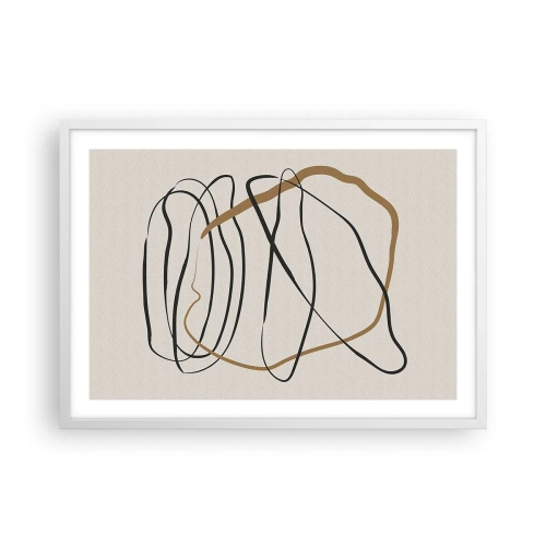 Affiche dans un cadre blanc - Poster - Composition – danse en boucle - 70x50 cm
