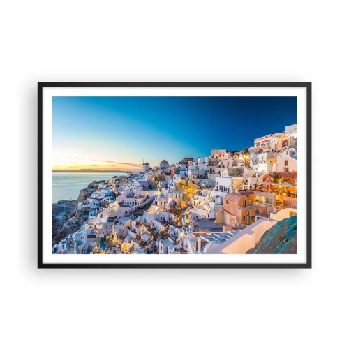 Affiche dans un cadre noir - Poster - L'essence de la grecque - 91x61 cm