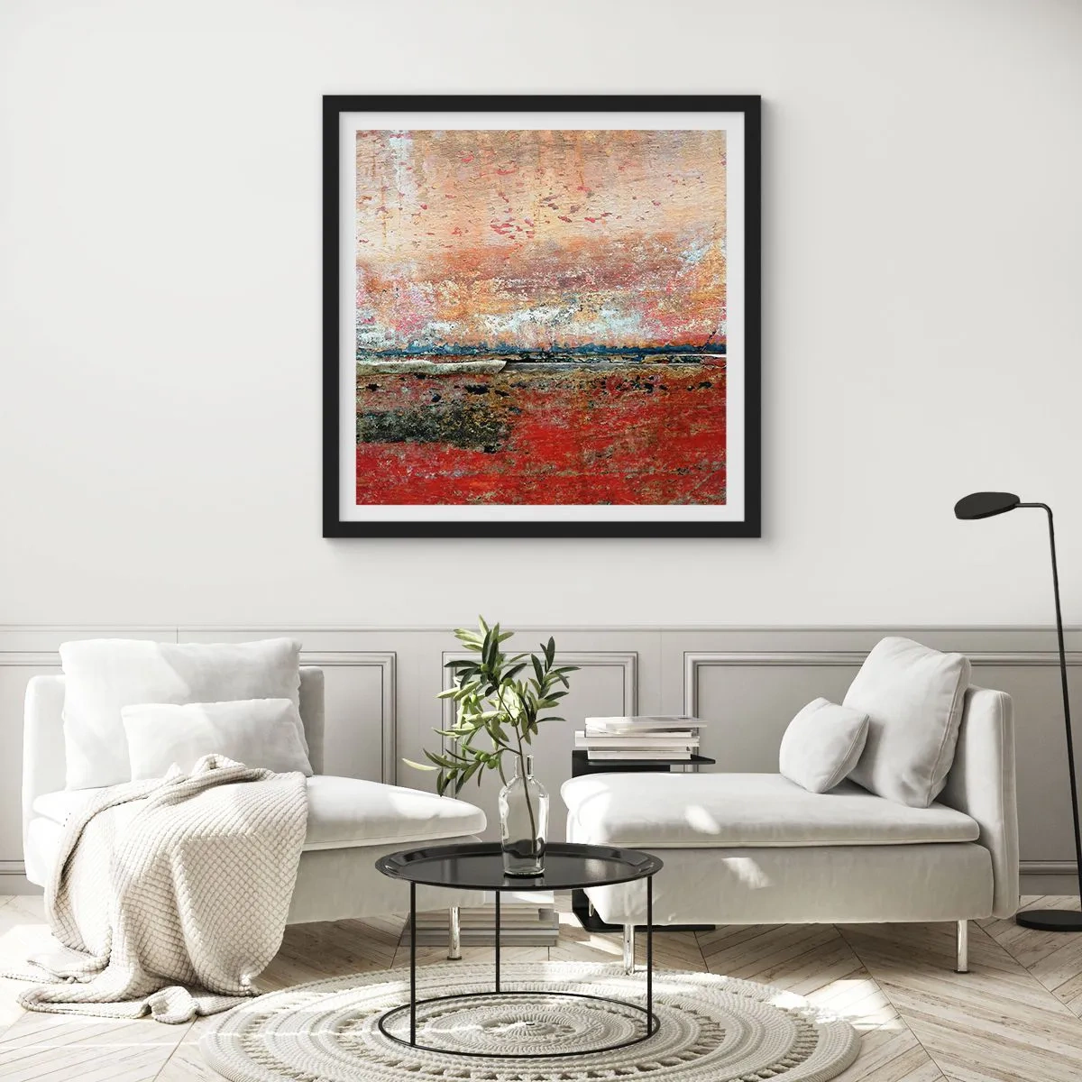 Affiche dans un cadre noir - Poster - C'est peut-être la mer - 60x60 cm