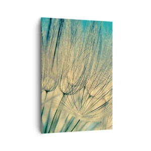 Impression sur toile - Image sur toile - Macrophotographie de pissenlits en plein jour - 70x100cm - En attente du vent - Décoration murale moderne pour le salon et la chambre ARTTOR