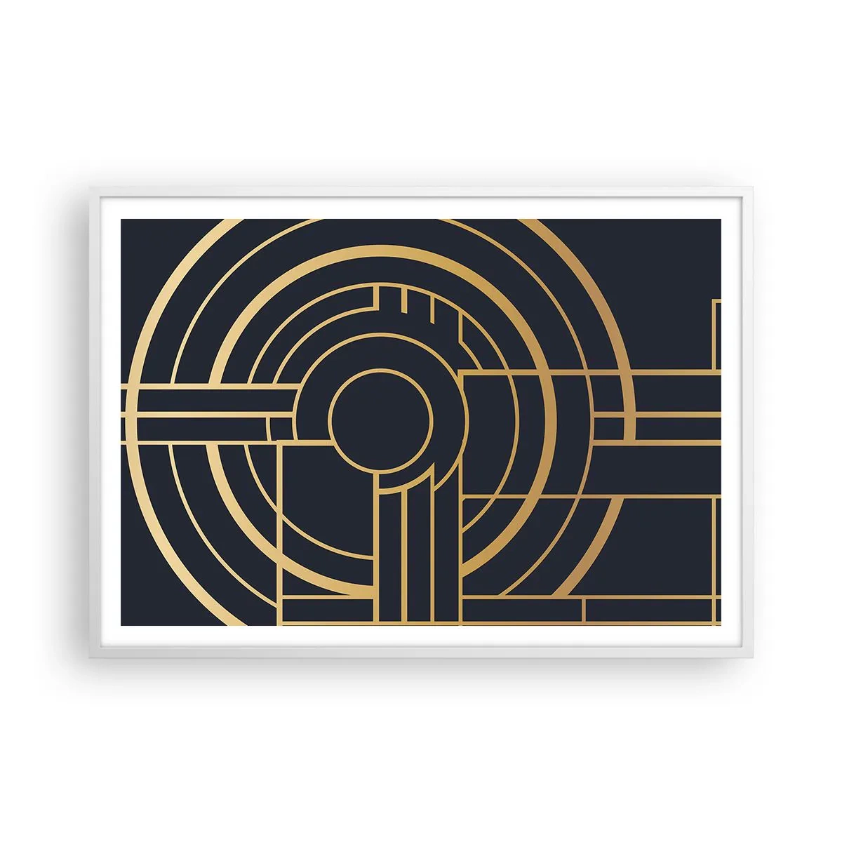 Affiche dans un cadre blanc - Poster - Rotation des éléments - 100x70 cm