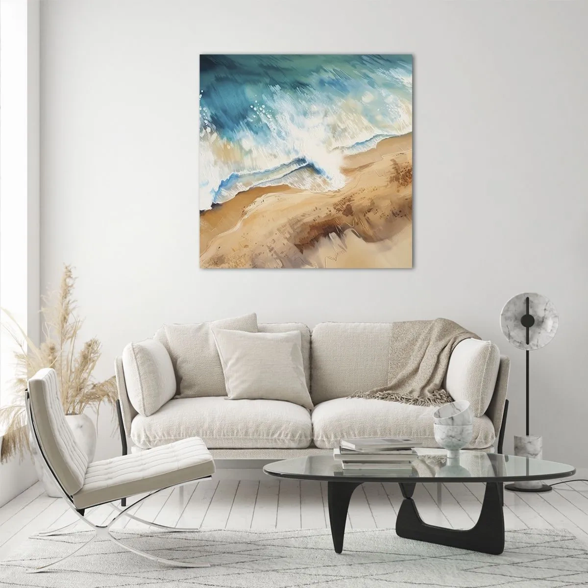 Impression sur verre - Image sur verre - La vague qui revient - 70x70 cm