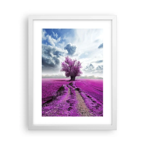Affiche dans un cadre blanc - Poster - Lande - nature sauvage - 30x40 cm