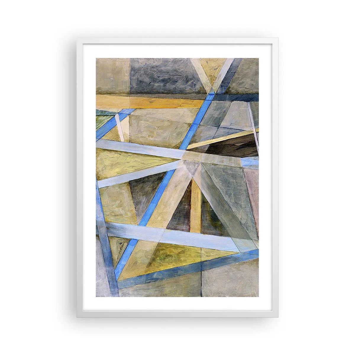 Affiche dans un cadre blanc - Poster - Tout droit ou en diagonale ? - 50x70 cm