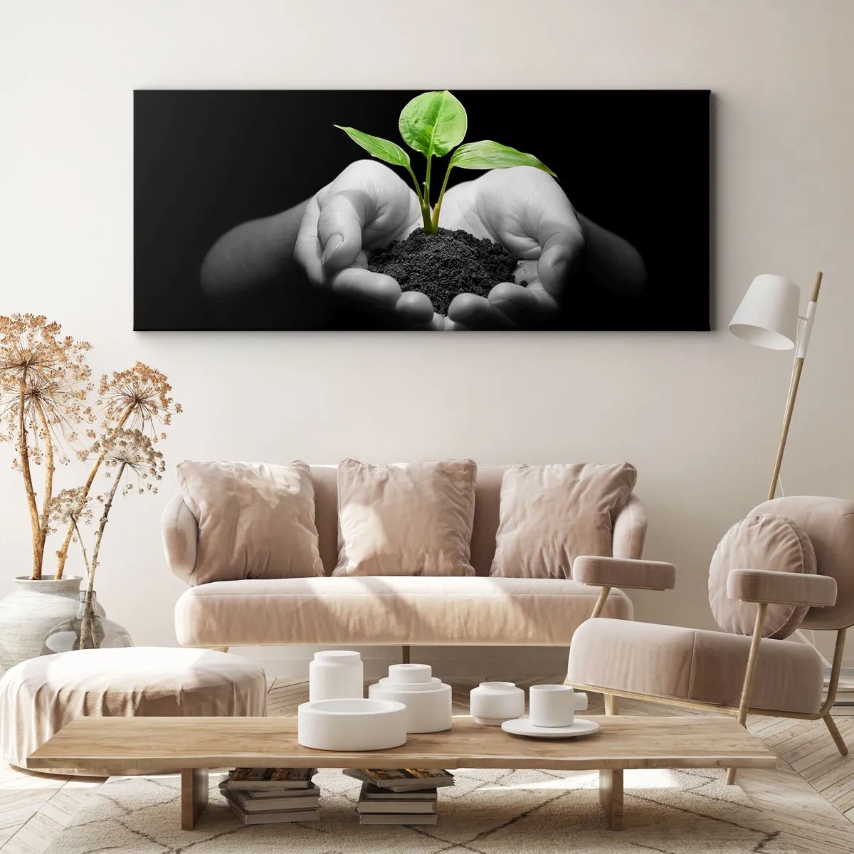Impression sur toile - Image sur toile - J'aime la nature, je la protège - 100x40 cm