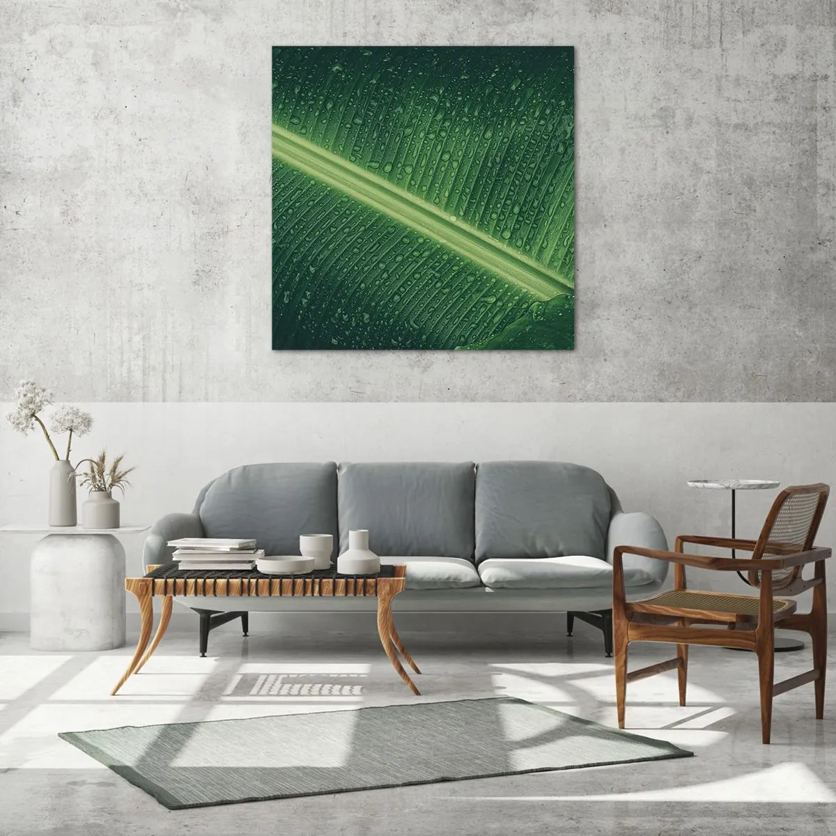 Impression sur verre - Image sur verre - Structure de vert - 40x40 cm