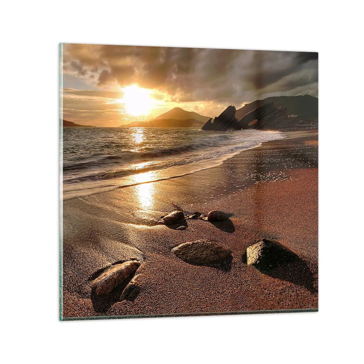 Impression sur verre - Image sur verre - Suivez le soleil sur les collines - 40x40 cm