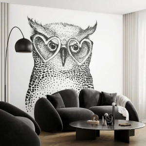 Papier Peint Autocollant Deluxe Sticker - Sagement et avec amour - Hibou, Pour les enfants, Animaux - 250x175 cm