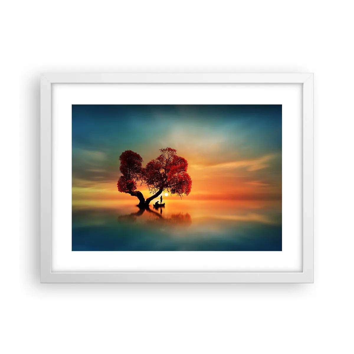 Affiche dans un cadre blanc - Poster - Plénitude et éloignement sans monde - 40x30 cm