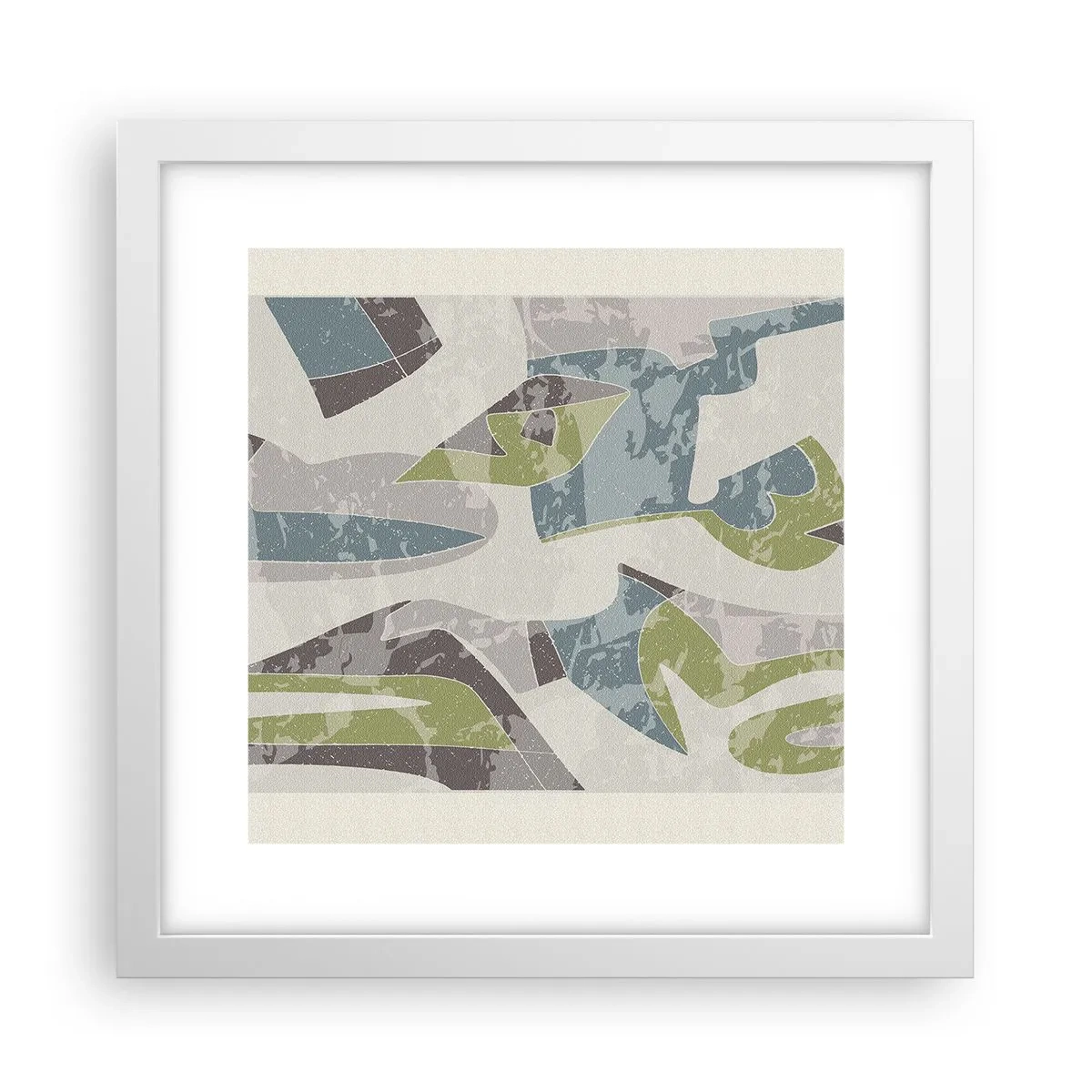 Affiche dans un cadre blanc - Poster - Composition derrière la vitre - 30x30 cm