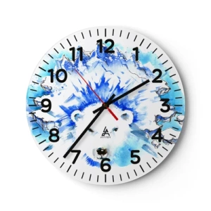 Horloge murale - Pendule murale - Le roi de l'Arctique dans une couronne de glace - 40x40 cm
