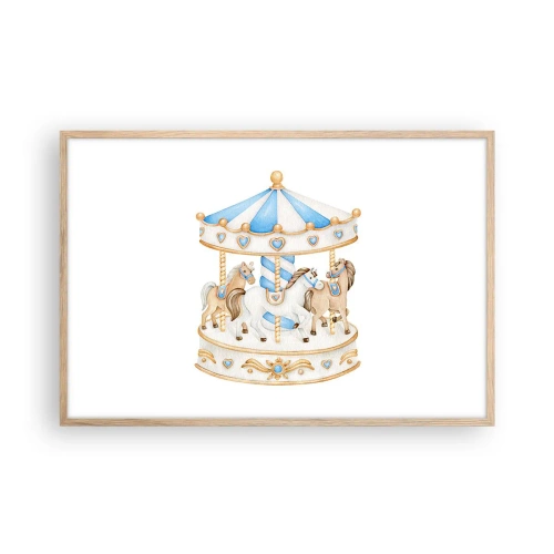 Affiche dans un chêne clair - Poster - Douce enfance - 91x61 cm