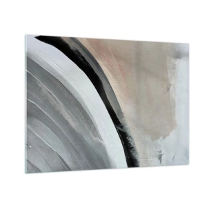 Impression sur verre - Image sur verre - Arc abstrait dans les tons de gris et de noir - 70x50cm - Composition : arc de noir et gris - Décoration murale moderne pour le salon et la chambre ARTTOR