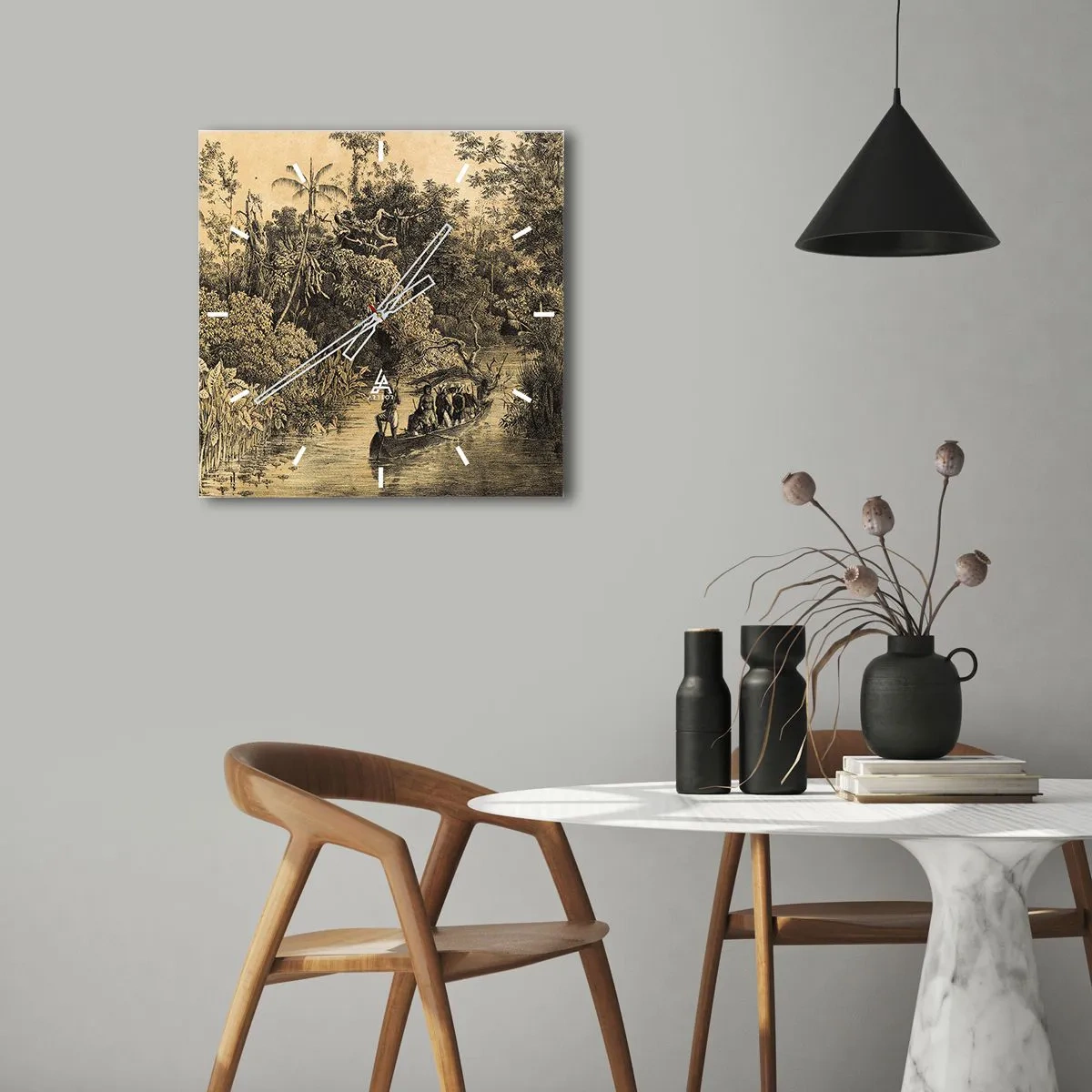 Horloge murale - Pendule murale - Expédition à la source - 30x30 cm