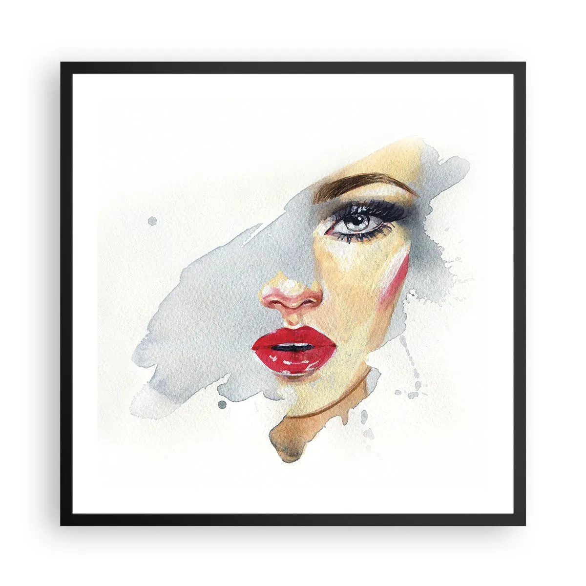 Affiche dans un cadre noir - Poster - Reflet dans une goutte d'eau - 60x60 cm