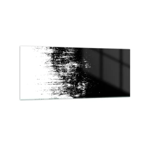 Impression sur verre - Image sur verre - Abstraction minimaliste en noir et blanc - 120x50cm - Et le gagnant est ... - Décoration murale moderne pour le salon et la chambre ARTTOR