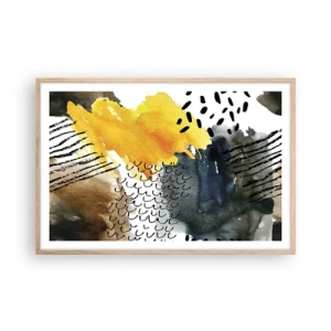 Affiche dans un chêne clair - Poster - Rencontre des éléments - 91x61 cm